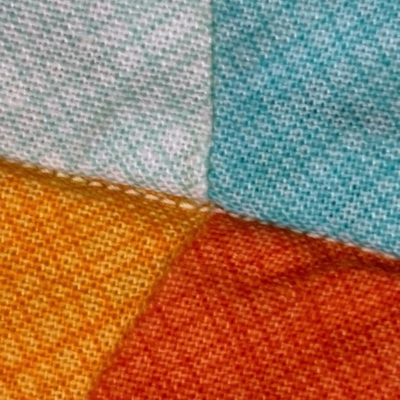 Handmade Rainbow Patchwork Crib Quilt - Picture 7 of 11